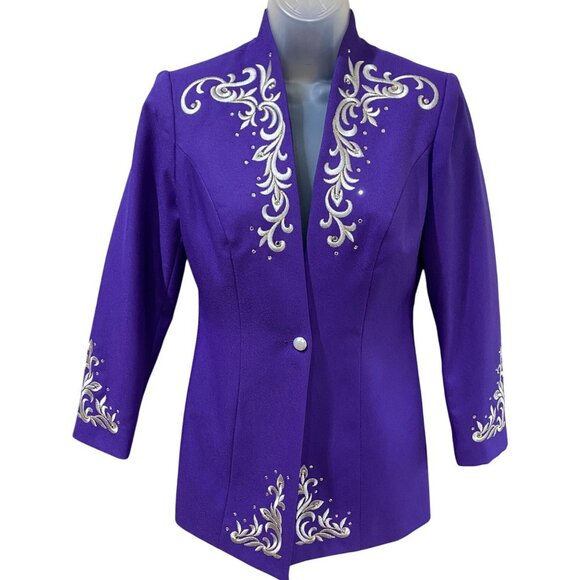 Vintage Hobby Horse Purple Embellished Western Show Jacket Size Small - Picture 1 of 10